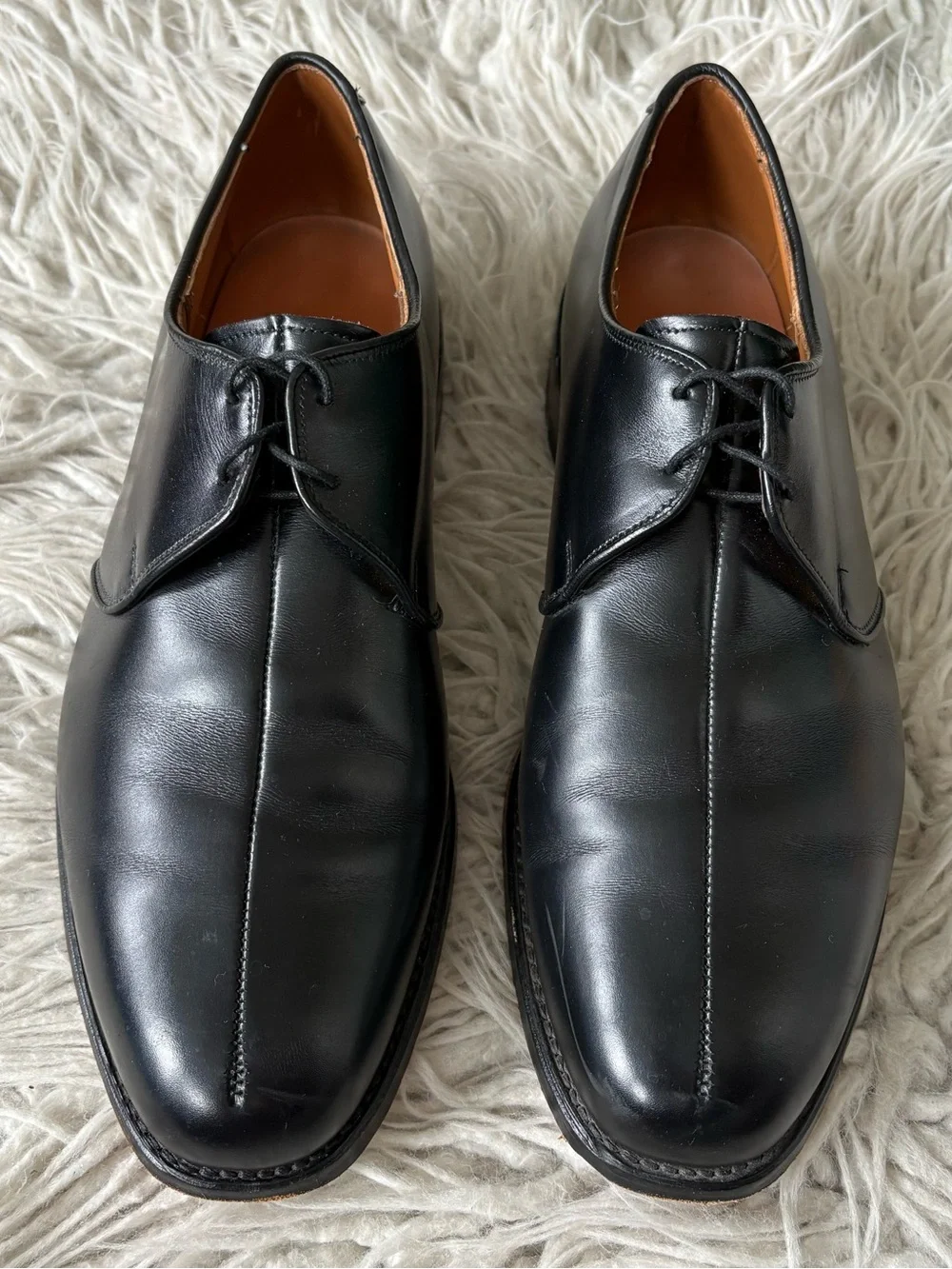 Allen Edmonds Mens Valencia Single Seam Black Leather Oxford Dress Shoe EUC 10.5